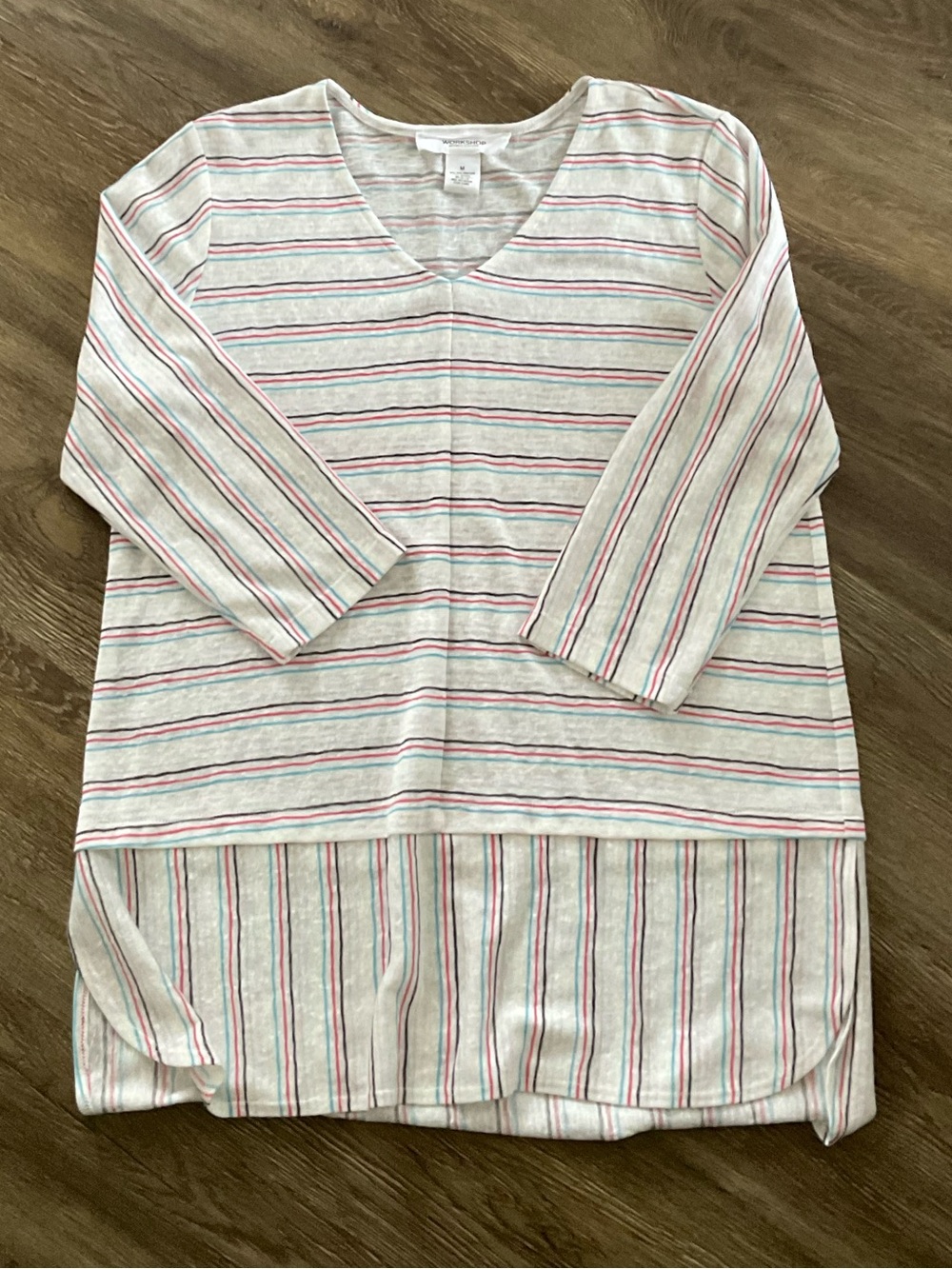 Workshop Republic Clothing Striped Quarter Sleeve Top Medium